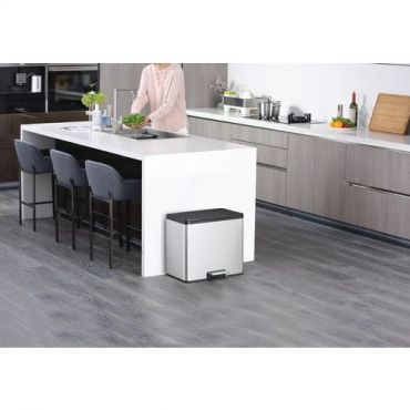 Eko - Roskakori polkimella essential recycler step bin 20+9 l matta ruostumatonta terästä