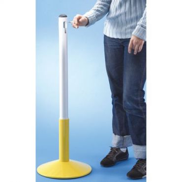 Mottez - Vapaasti seisova tuhkakuppi - Valkoinen putki keltainen jalka - Teräs 9 kg