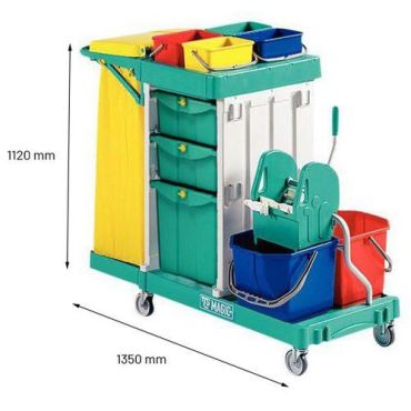 TTS - Siivousvaunu Magic-Line 350 - 30 L - Vihreä - Muovi - 2 sankoa - 112x65x135 cm