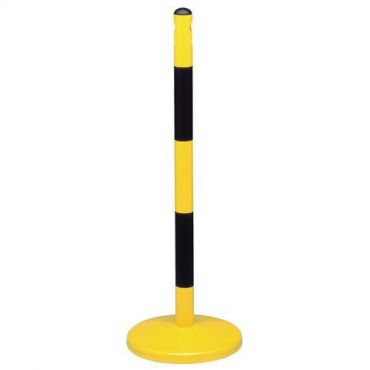 Mottez - Tolppa metalli keltainen/musta jalusta 2 ketjulle