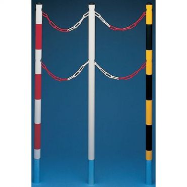 Mottez - Tolppa metalli valettava – k 150 cm – 2 ketjua – valkoinen