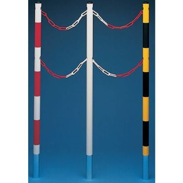 Mottez - Tolppa valettava – 2 ketjua – valkoinen/punainen – 1500 mm korkea – Ø 5 cm – Kierrätettävä