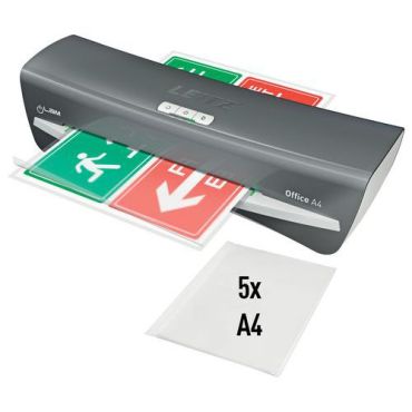 Leitz - Laminointilaite iLAM Office A4 - Tummanharmaa - Nopea esilämmitys 1 min - A4-koko