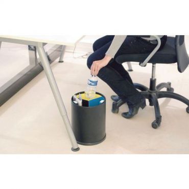 Probbax - 3-osainen toimistojäteastia - 13 L musta teräs - Kierrätettävä