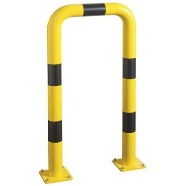 Mottez - Suojakaide suora – 120 cm korkea 69 cm pitkä – Teräs musta/keltainen – Kestävä ja turvallinen
