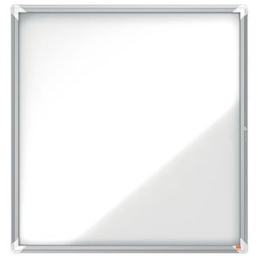 Nobo - Lukittava magneettinen ilmoitustaulu ulkokäyttöön - 12xA4 - Teräs Valkoinen Harmaa - 92.3x96.9 cm