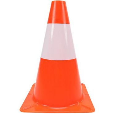 Fluoresoiva turvakartio 30 cm Punainen/valkoinen - Työpaikan turvallisuuteen - Kestävä muovi