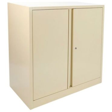 Manutan Expert - Matala toimistokaappi 2 hyllytasoa beige 92.5x42.2x100 cm 60 kg/hylly metalli 10v takuu