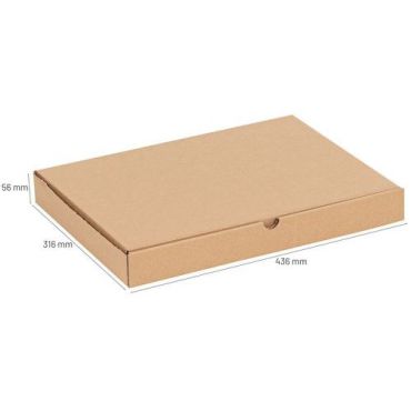 Matalaprofiilinen postilaatikko 430x310x50 mm - Kierrätettävä pahvi kellanruskea