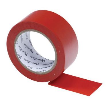 Manutan Expert - Lattiamerkintäteippi 50 mm x 33 m punainen - PVC 0,14 mm paksuus - Lean Management