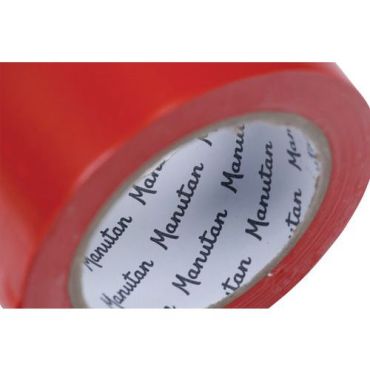 Manutan Expert - Lattiamerkintäteippi 50 mm x 33 m punainen - PVC 0,14 mm paksuus - Lean Management