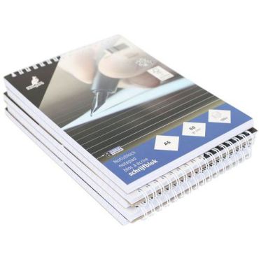 Fastprint - Muistilehtiö A5 - Kierresidottu 100 sivua valkoinen pahvikansi