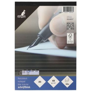 Fastprint - Muistilehtiö A5 - 100 sivua viivoitettu valkoinen - Toimistotarvikkeet