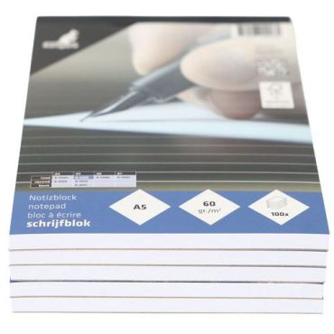 Fastprint - Muistilehtiö A5 - 100 sivua viivoitettu valkoinen - Toimistotarvikkeet