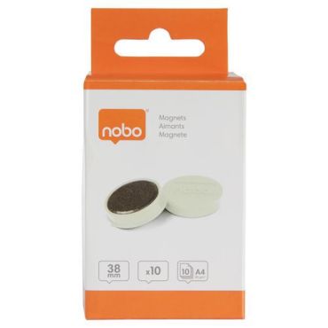 Nobo - Valkotaulumagneetti 38 mm valkoinen 1,5 kg 10 kpl