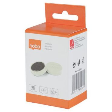 Nobo - Valkotaulumagneetti 38 mm valkoinen 1,5 kg 10 kpl