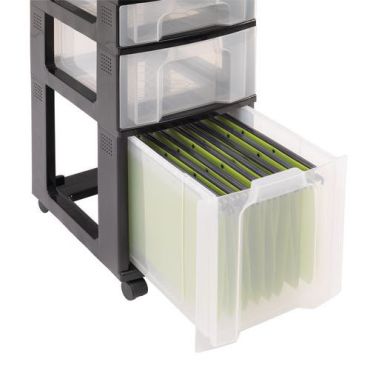 Really useful products - Lokerolaatikosto pyörillä 44 l läpinäkyvä