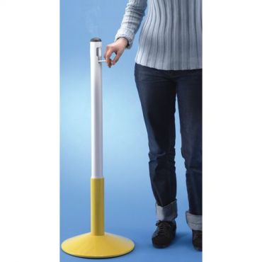 Mottez - Vapaasti seisova tuhkakuppi - Valkoinen putki keltainen jalka - Teräs 9 kg