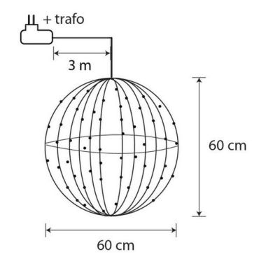 Valkoinen koristepallo 400 led ip44 ajastimella - ø60 cm - Witre