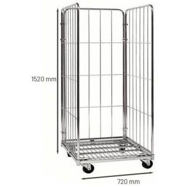 Italiana Contenitori - Rullakontti 3 irrotettavalla hyllyllä - 720x800x1520mm - 400 kg kantavuus - Kokoaminen