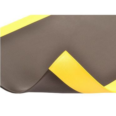 Notrax - Gripper Soft-Tred työpistematto - Musta/Keltainen 60 x 100 cm - PVC iskunvaimennus liukueste