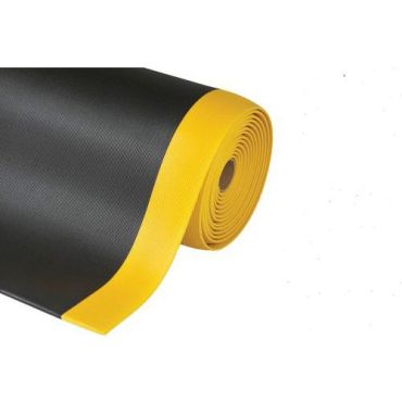 Notrax - Gripper Soft-Tred työpistematto - Musta/Keltainen 60 x 100 cm - PVC iskunvaimennus liukueste