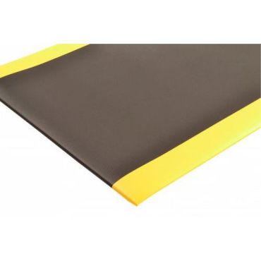 Notrax - Gripper Soft-Tred työpistematto - Musta/Keltainen 60 x 100 cm - PVC iskunvaimennus liukueste