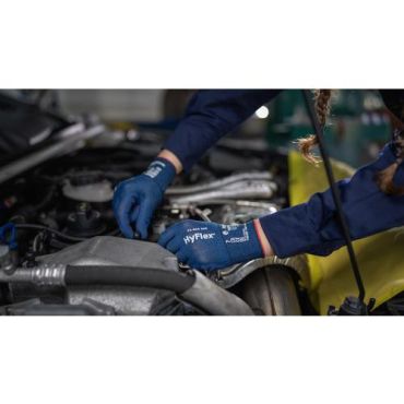Ansell HyFlex 11-819 ESD suojakäsineet - Koko 8 - Nitriilipinnoite sininen - Kevyt käsitellä