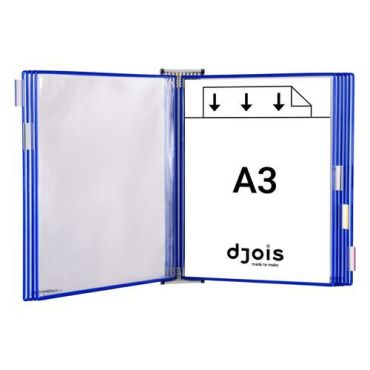 Djois Made By Tarifold - Seinäteline Tarifold A3 10 sininen - 10 taskua - A3-kokoisille - Kierrätettävä