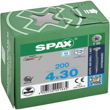 Spax - Ruuvi universaali tx-teräs a2 osakierre 4x30