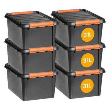 Smartstore - Säilytyslaatikko pro 31 l musta 6 kpl
