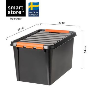 Smartstore - Säilytyslaatikko pro 49 l musta 4 kpl
