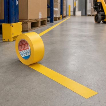 Tesa Tesaflex 4169 vinyyliteippi keltainen 50mm x 33m - PVC akryyliliima sopii herkille pinnoille