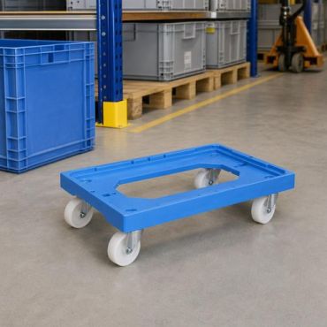 Gilac - Vaunu 4 kääntyvällä pyörällä - Sininen - Teräsrunko - 613x414x135mm - 4.84kg
