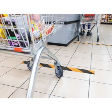 Durable - Lattiamerkintäteippi duraline 50/05 keltainen/musta irrotettava