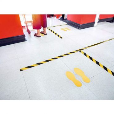 Durable - Lattiamerkintäteippi duraline 50/05 keltainen/musta irrotettava