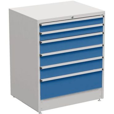 Treston - Laatikosto 90/110 ilman toppia - 9 laatikkoa teräs sininen/harmaa - 910x715x1000mm