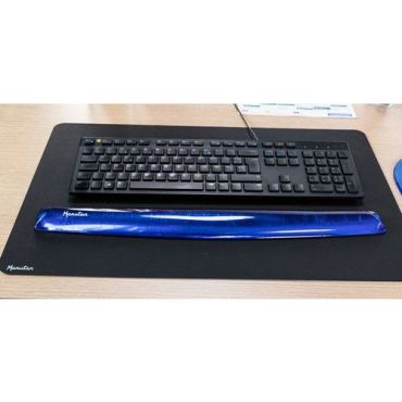 Manutan Expert - Rannetuki sininen geelimateriaalia - Ergonominen - 495x55x22 mm