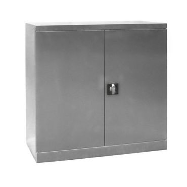Caray - Matala kaappi Ruostumaton teräs - 1000 x 500 x 1000 mm - 2 ovea 2 hyllyä 100 kg/hyllytaso