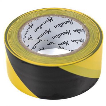 Manutan expert - Merkintäteippi 0,16 mm x 50 mm x 33 m keltainen/musta – manutan