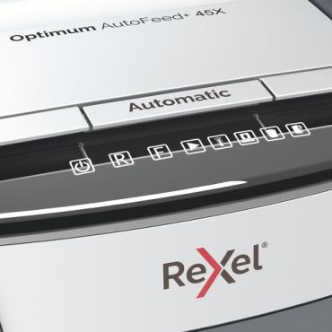 Rexel - Paperisilppuri Optimum AutoFeed 45X P4 - Automaattinen syöttö 20L P-4 turvataso mikrohiukkaset