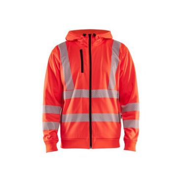 Blaklader - Highvis huppari vetoketjulla - Huomio punainen - XXL - EN 20471 - Polyesteri