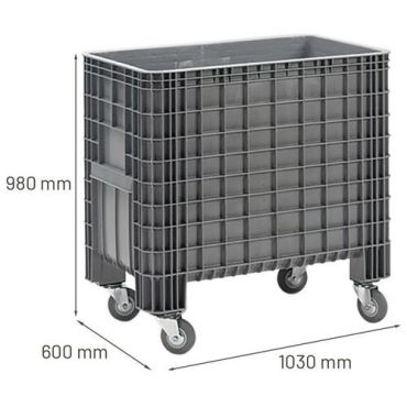 Manutan expert - Kuormalavasäiliö pyörillä paino: 25 kg kapasiteetti: 400 l