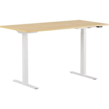 Lotuss - Sähköpöytä Madrid Basic - 160x80 cm - Valkoinen/Pyökki - Korkeussäädettävä