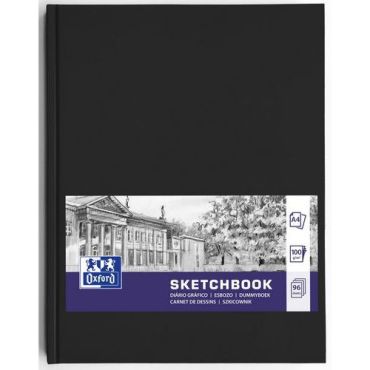 Oxford - Luonnoskirja Art A4 192 sivua 100g musta - Pehmeäkantinen laadukas paperi