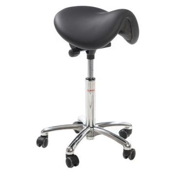 Global Professional Seating - Satulatuoli Dalton - Musta - Keinonahka - Säädettävä korkeus 58-77 cm - 110 kg kantavuus - Ekologinen