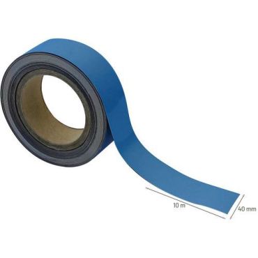 Manutan Expert - Pyyhittävä magneettiteippi 40 mm x 10 m sininen - Lean Management - PVC souple