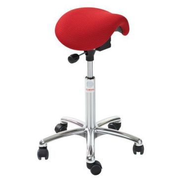 Global Professional Seating - Satulatuoli Mini Flex - Punainen kangas - Säädettävä korkeus 55-74 cm - Ergonominen ja ekologinen