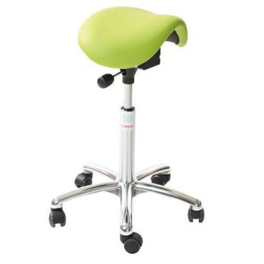 Global Professional Seating - Satulatuoli Mini Flex keinonahkainen vihreä - Säädettävä korkeus 55-74 cm - 5 jalkaa pyörillä - Ekologinen