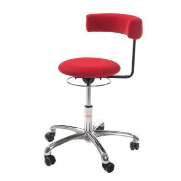 Global Professional Seating - Saturn 360 tuoli - Punainen kangas - Pyörillä - Säädettävä korkeus - 110 kg